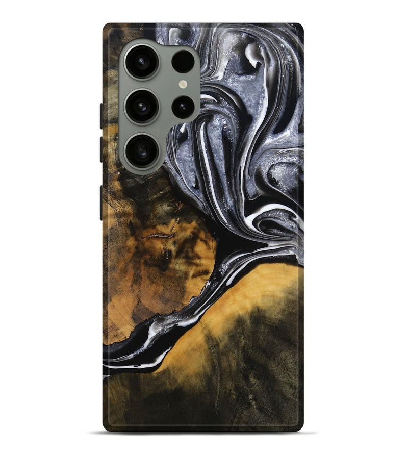 Galaxy S24 Ultra Wood Live Edge Phone Case - Walker (Black & White, 793121)