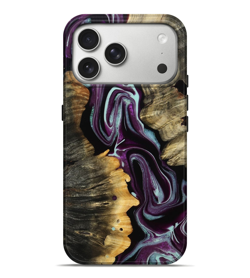 iPhone 17 Pro Max Wood Live Edge Phone Case - Jean (Purple, 793132)