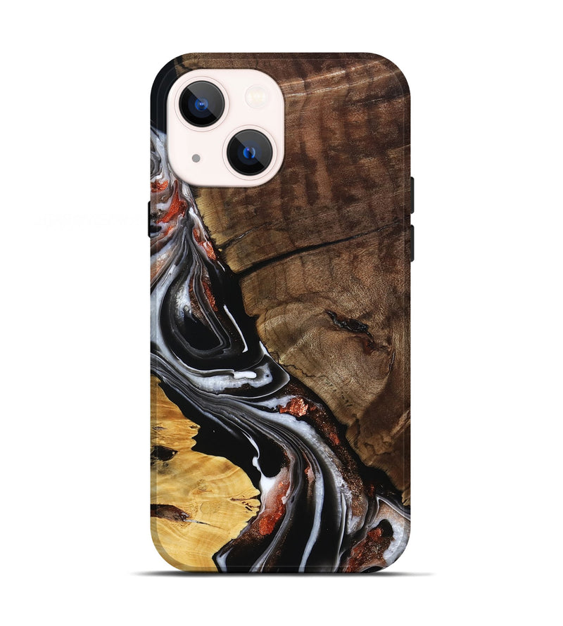 iPhone 13 Wood Live Edge Phone Case - Amira (Black & White, 793142)