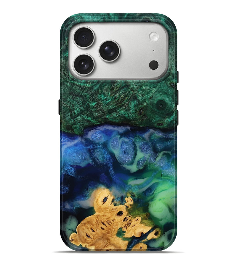 iPhone 17 Pro Max Wood Live Edge Phone Case - Delmer (Green, 793152)