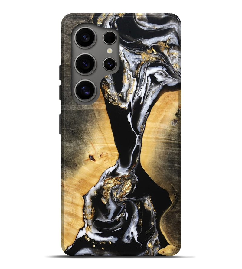 Galaxy S25 Ultra Wood Live Edge Phone Case - Kamari (Black & White, 793155)