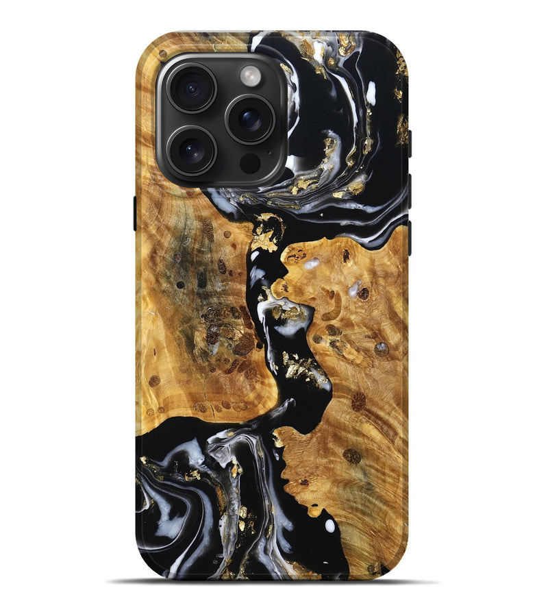 iPhone 16 Pro Max Wood Live Edge Phone Case - Tripp (Black & White, 793156)