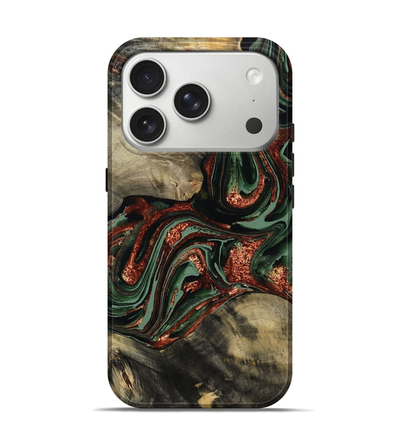 iPhone 17 Pro Wood Live Edge Phone Case - Jayde (Green, 793406)