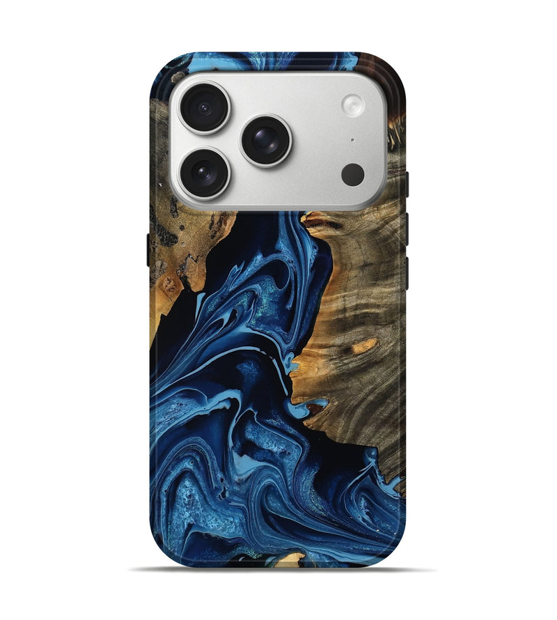 iPhone 17 Pro Wood Live Edge Phone Case - Liv (Blue, 793413)