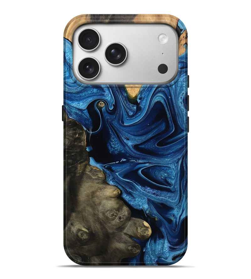 iPhone 17 Pro Max Wood Live Edge Phone Case - Norma (Blue, 793416)