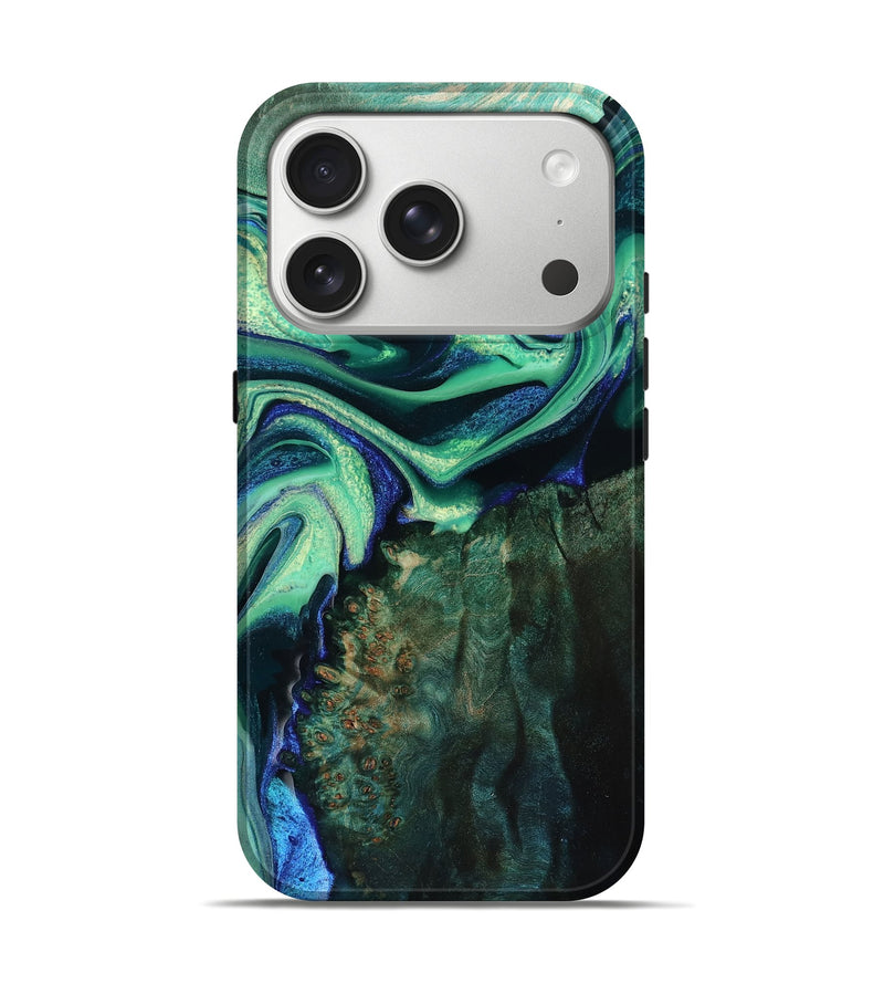 iPhone 17 Pro Wood Live Edge Phone Case - Randy (Green, 793418)