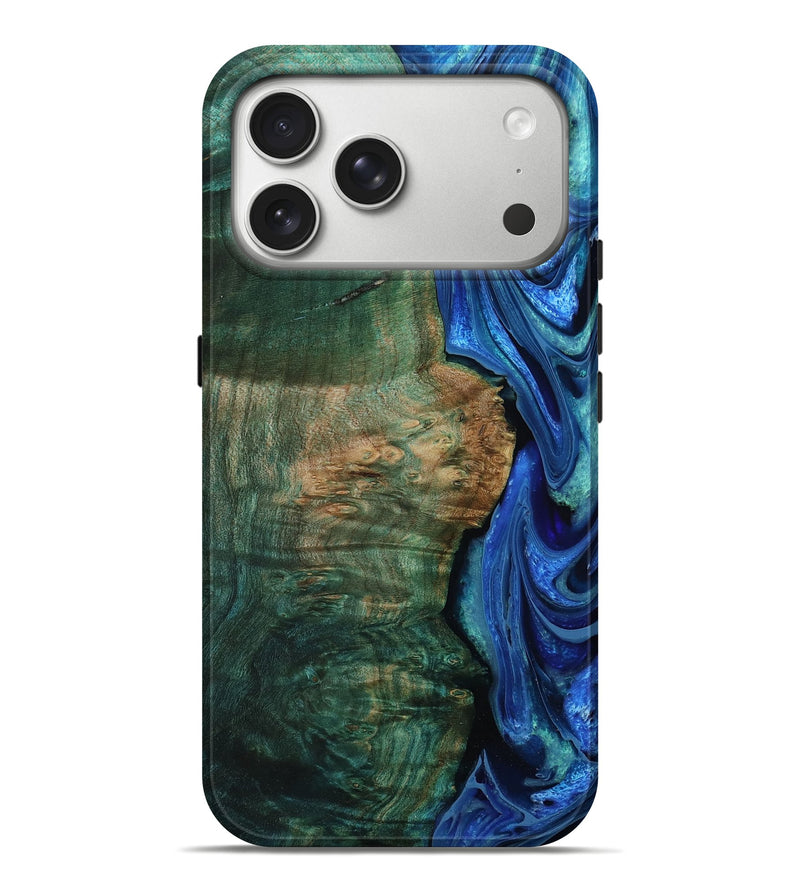iPhone 17 Pro Max Wood Live Edge Phone Case - Malani (Blue, 793420)