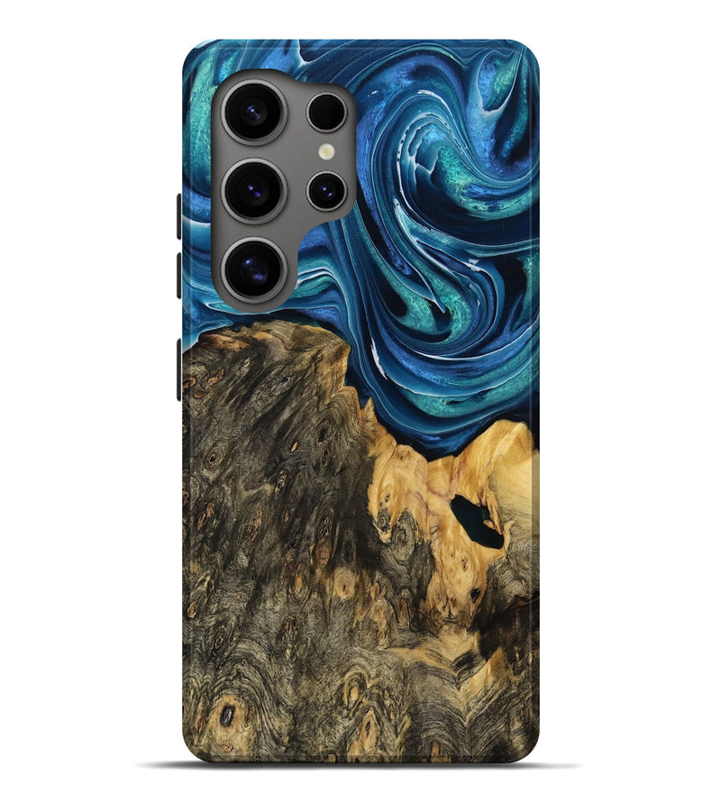 Galaxy S25 Ultra Wood Live Edge Phone Case - Brody (Blue, 793424)