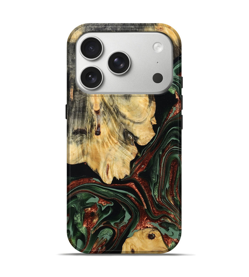 iPhone 17 Pro Wood Live Edge Phone Case - Davon (Green, 793426)