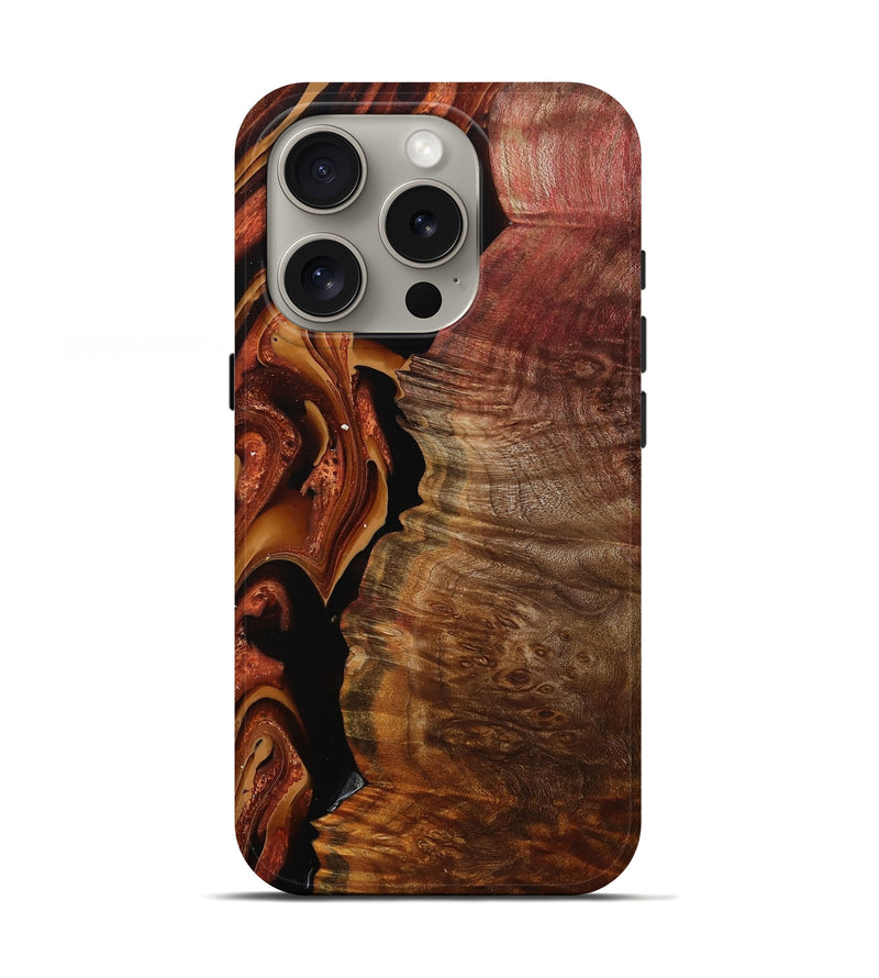 iPhone 16 Pro Wood Live Edge Phone Case - Merry (Red, 793435)