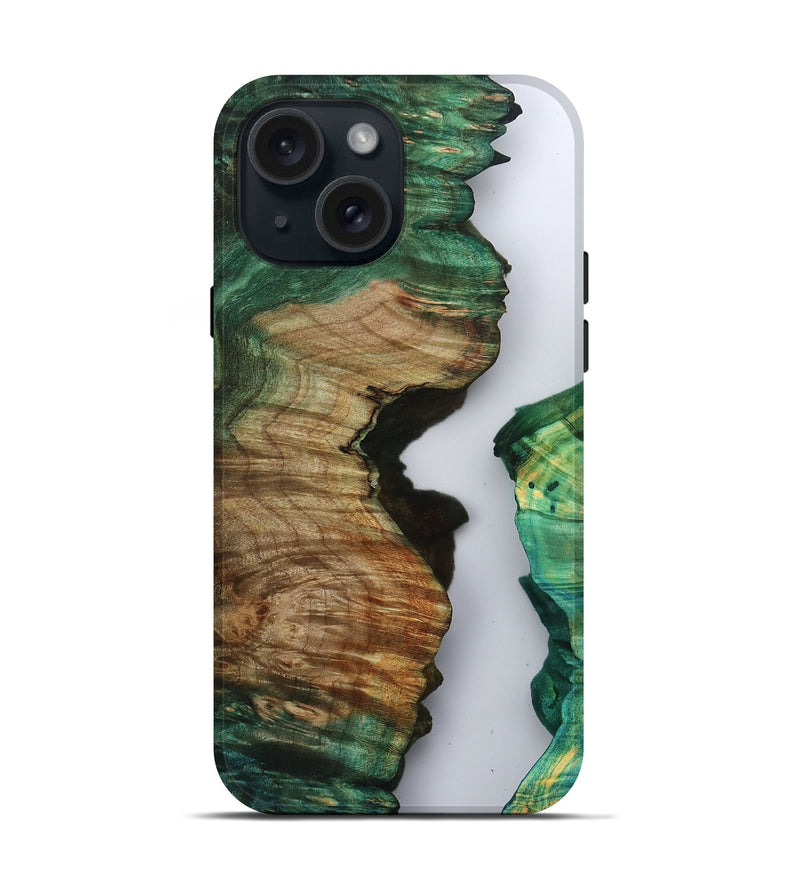iPhone 15 Wood Live Edge Phone Case - Lizette (Clear, 793440)
