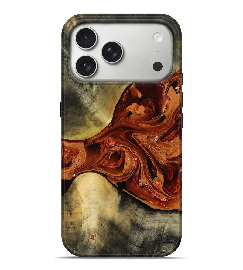 iPhone 17 Pro Max Wood Live Edge Phone Case - Leah (Red, 793457)