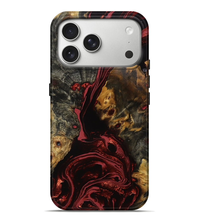 iPhone 17 Pro Max Wood Live Edge Phone Case - Zina (Red, 793467)