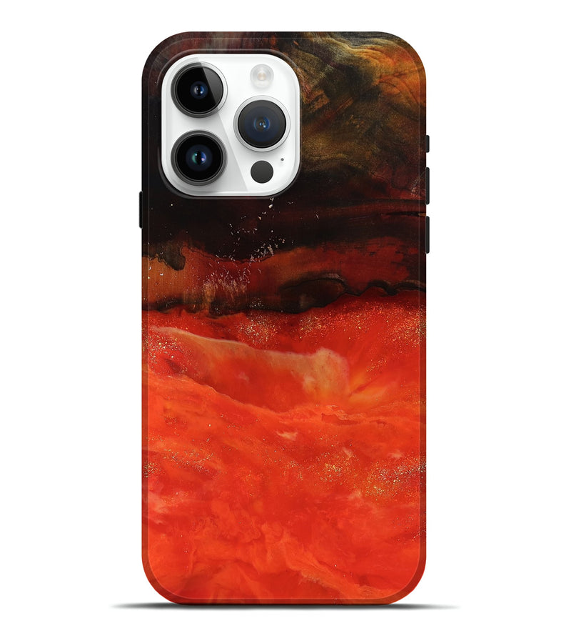 iPhone 15 Pro Max Wood Live Edge Phone Case - Brennen (Red, 793478)