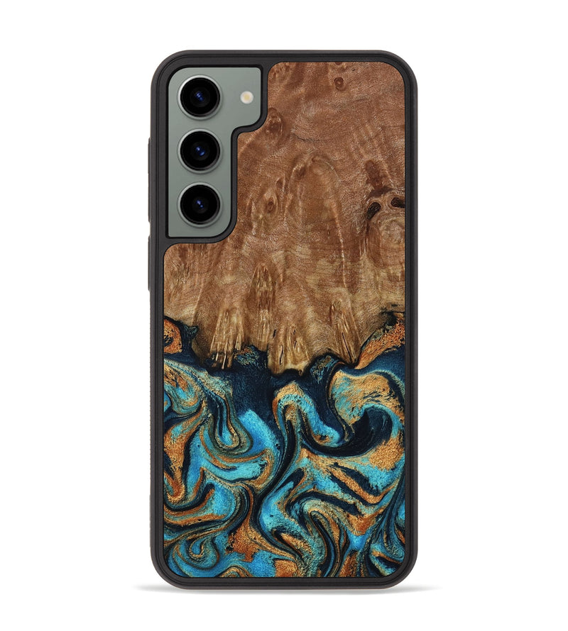 Galaxy S23 Plus Wood Phone Case - Samira (Teal & Gold, 793533)