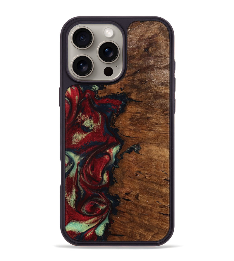 iPhone 16 Pro Max Wood Phone Case - Soren (Red, 793717)