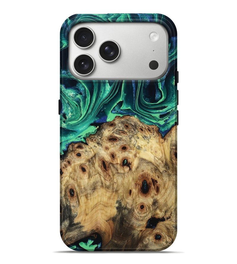 iPhone 17 Pro Max Wood Live Edge Phone Case - Tara (Green, 793842)