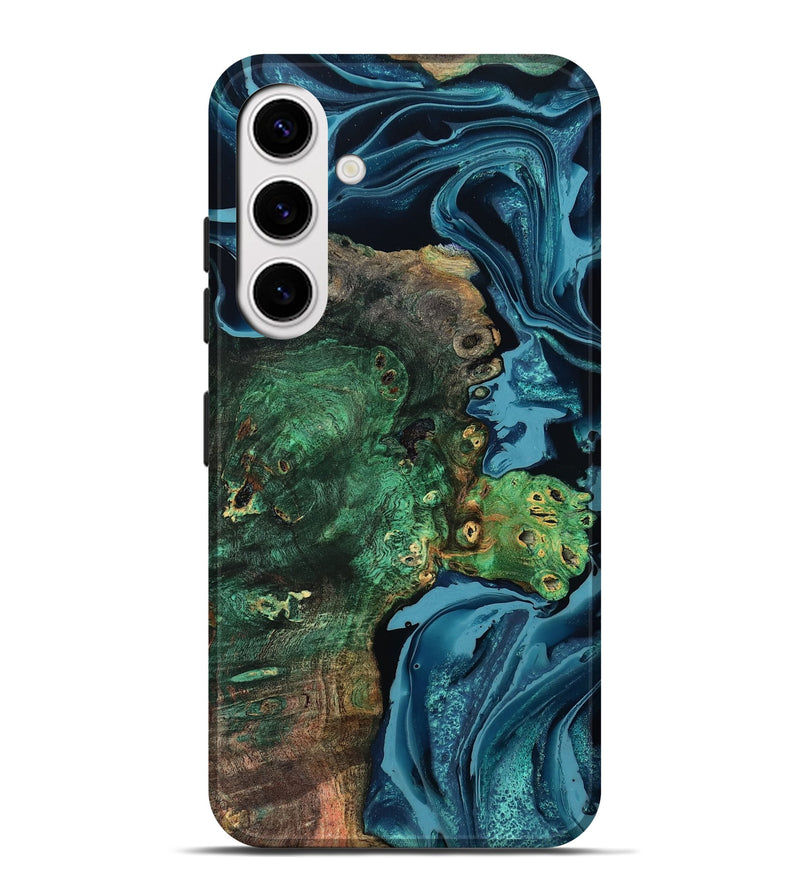 Galaxy S25 Plus Wood Live Edge Phone Case - Mazie (Blue, 793847)