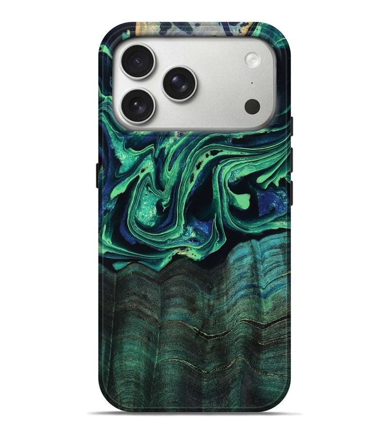 iPhone 17 Pro Max Wood Live Edge Phone Case - Virgil (Green, 793848)