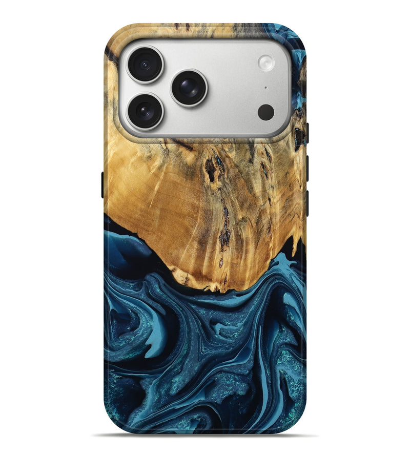 iPhone 17 Pro Max Wood Live Edge Phone Case - Ander (Blue, 793850)