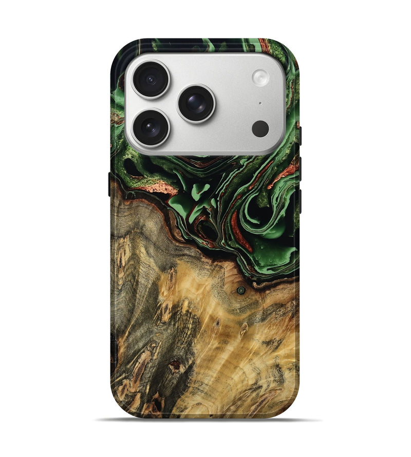 iPhone 17 Pro Wood Live Edge Phone Case - Kadeem (Green, 793853)