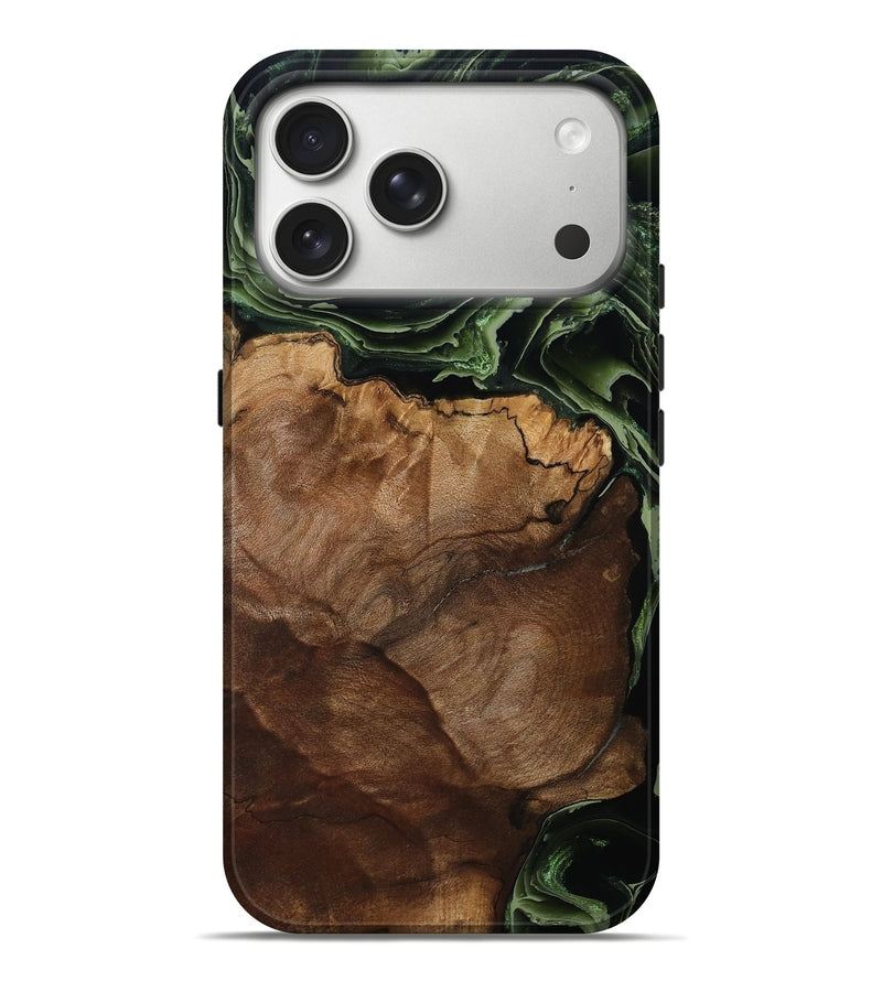 iPhone 17 Pro Max Wood Live Edge Phone Case - Lorelai (Green, 793858)