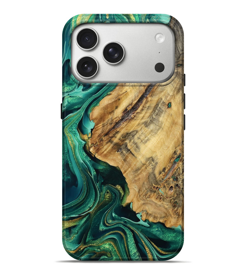 iPhone 17 Pro Max Wood Live Edge Phone Case - Musa (Green, 793868)