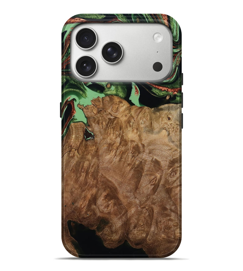 iPhone 17 Pro Max Wood Live Edge Phone Case - Lotta (Green, 793869)