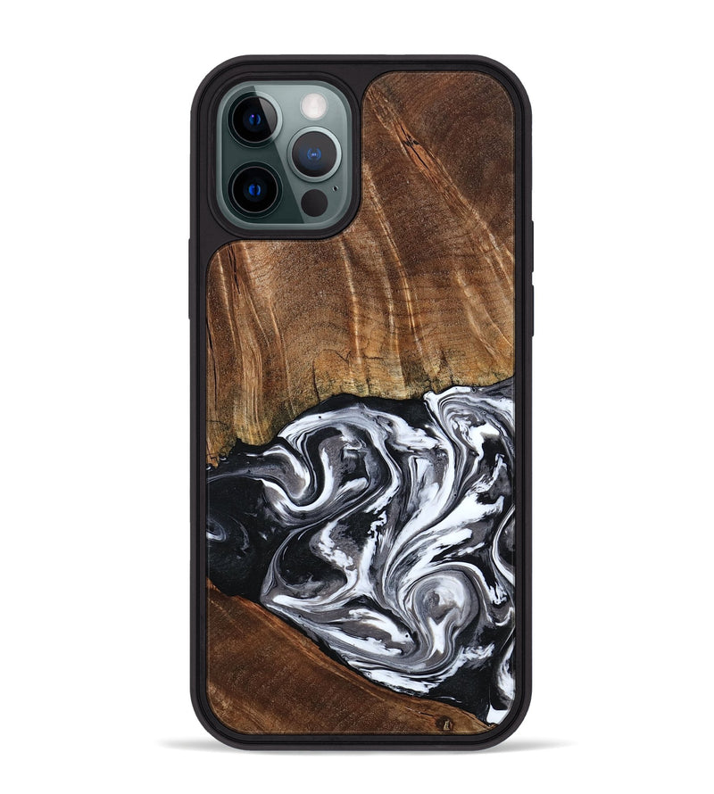 iPhone 12 Pro Max Wood Phone Case - Ona (Black & White, 793911)