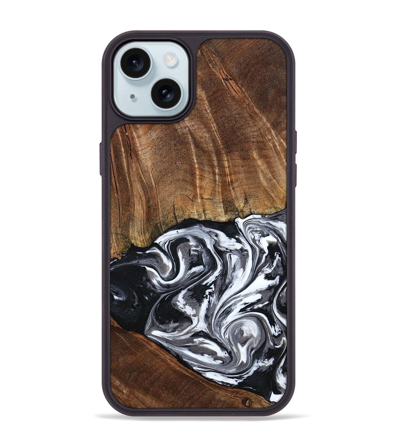 iPhone 15 Plus Wood Phone Case - Ona (Black & White, 793911)