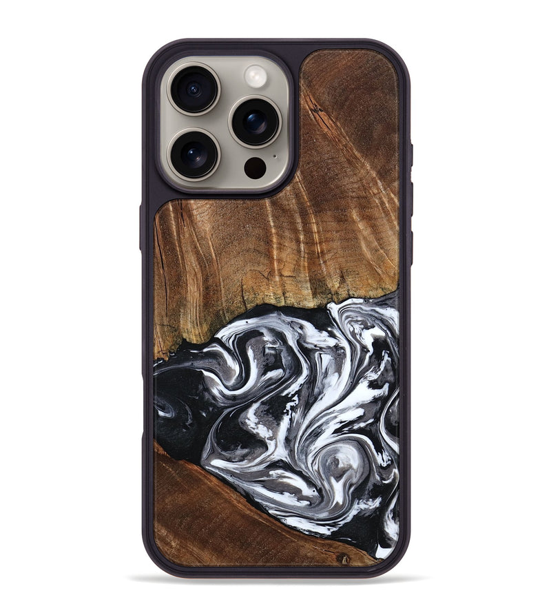 iPhone 16 Pro Max Wood Phone Case - Ona (Black & White, 793911)