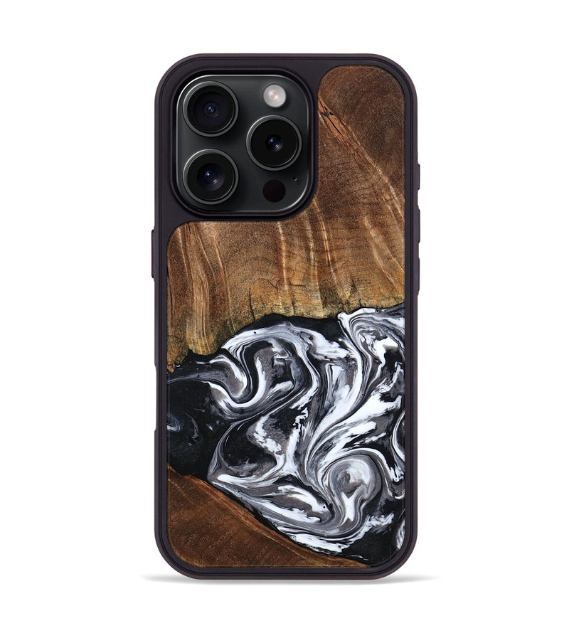 iPhone 16 Pro Wood Phone Case - Ona (Black & White, 793911)