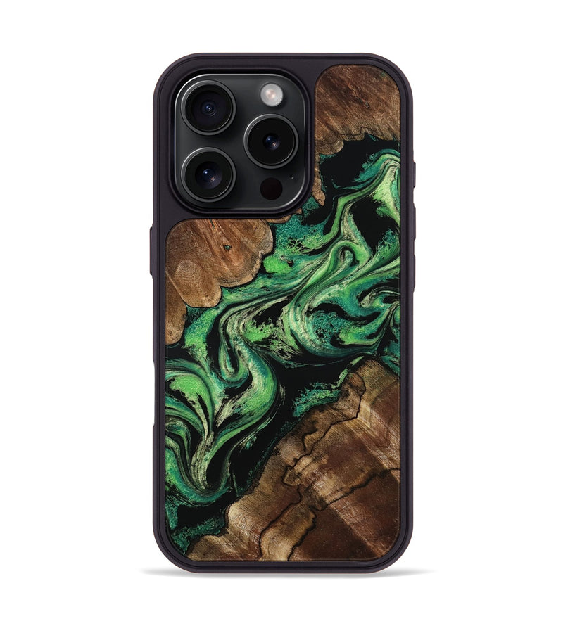 iPhone 16 Pro Wood Phone Case - Travon (Green, 793988)