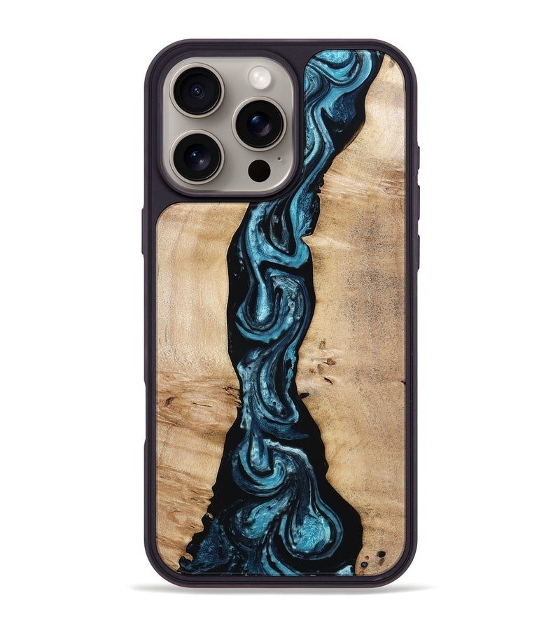 iPhone 16 Pro Max Wood Phone Case - Greta (Blue, 794033)