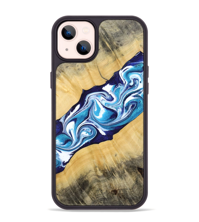 iPhone 14 Plus Wood Phone Case - Martha (Blue, 794050)