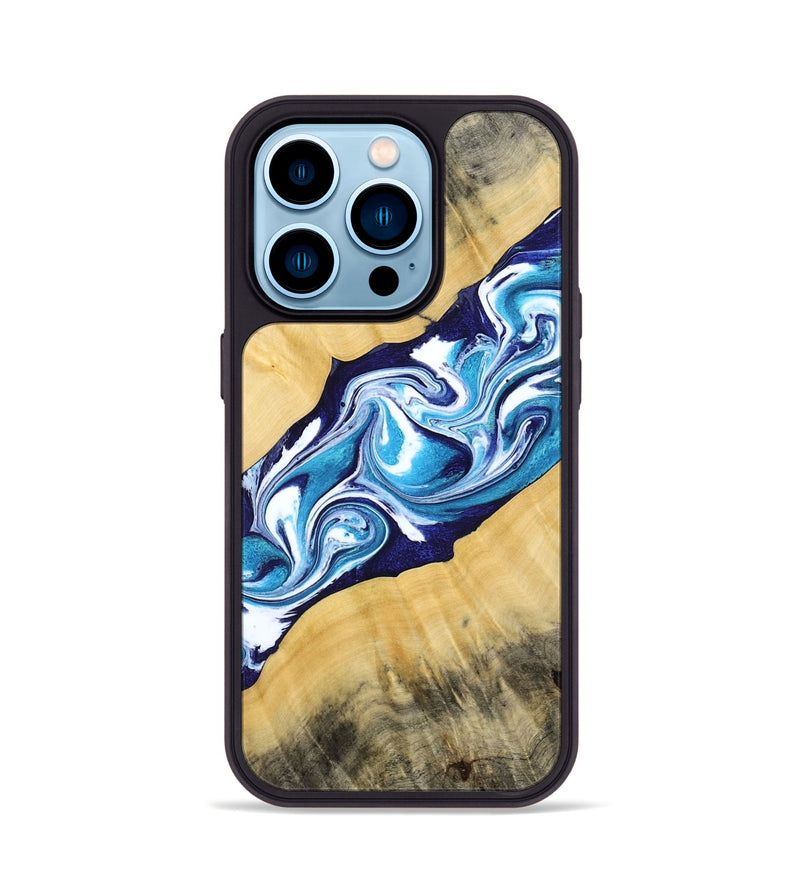 iPhone 14 Pro Wood Phone Case - Martha (Blue, 794050)