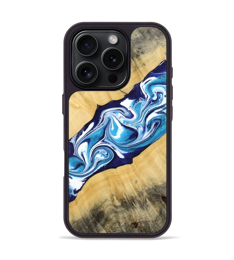 iPhone 16 Pro Wood Phone Case - Martha (Blue, 794050)
