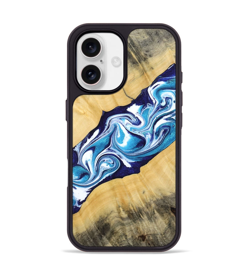 iPhone 17 Wood Phone Case - Martha (Blue, 794050)