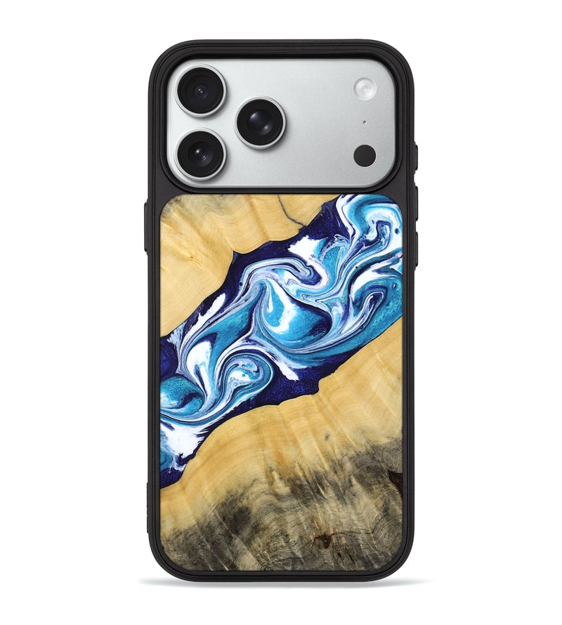 iPhone 18 Pro Max Wood Phone Case - Martha (Blue, 794050)