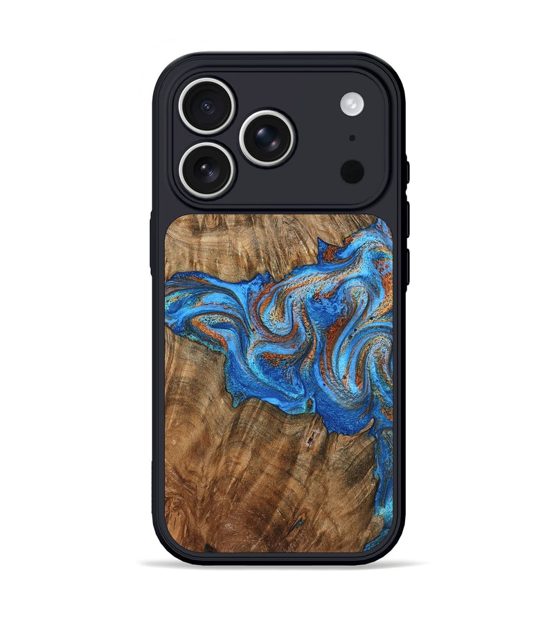 iPhone 17 Pro Wood Phone Case - Piper (Teal & Gold, 794119)