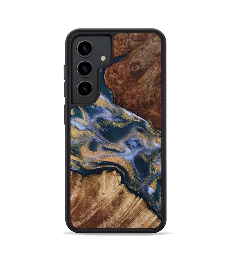 Galaxy S24 Wood Phone Case - Willa (Teal & Gold, 794124)