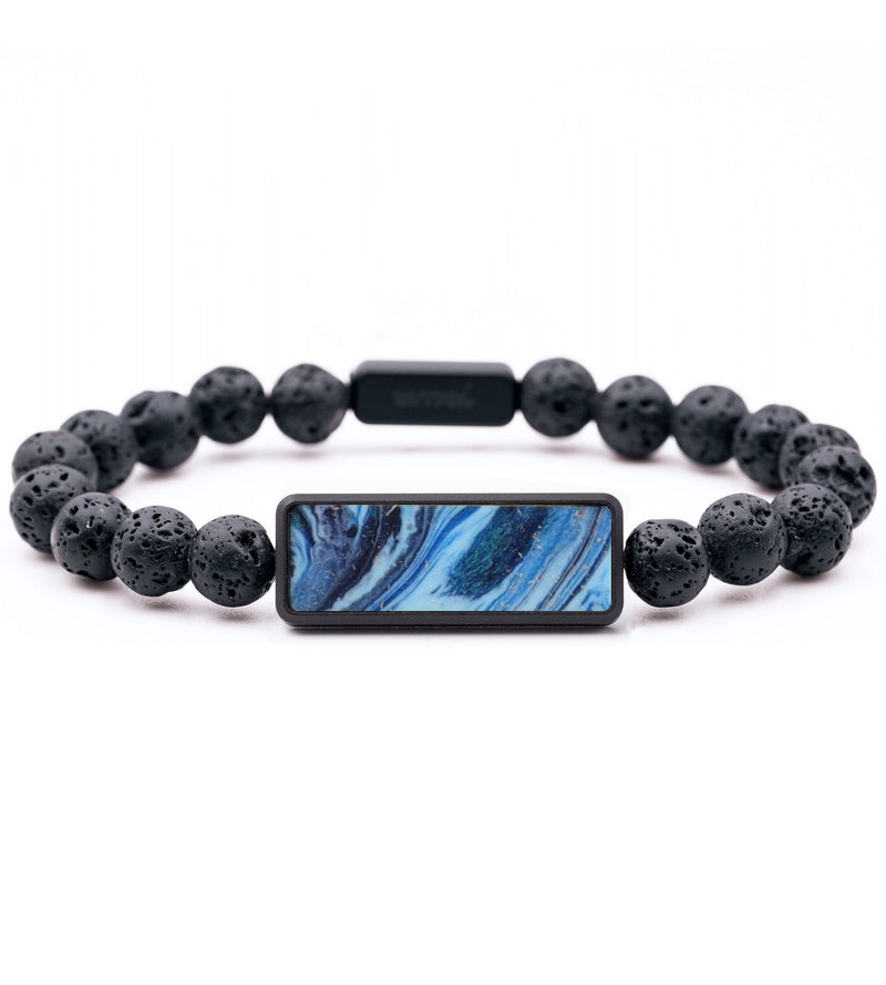 Lava Bead ResinArt Bracelet - Delaney (Blue, 794264)