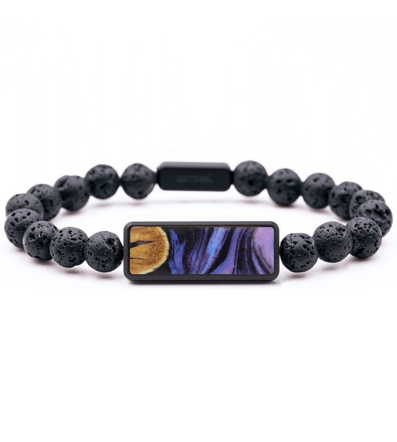 Lava Bead Wood Bracelet - Marley (Purple, 794278)