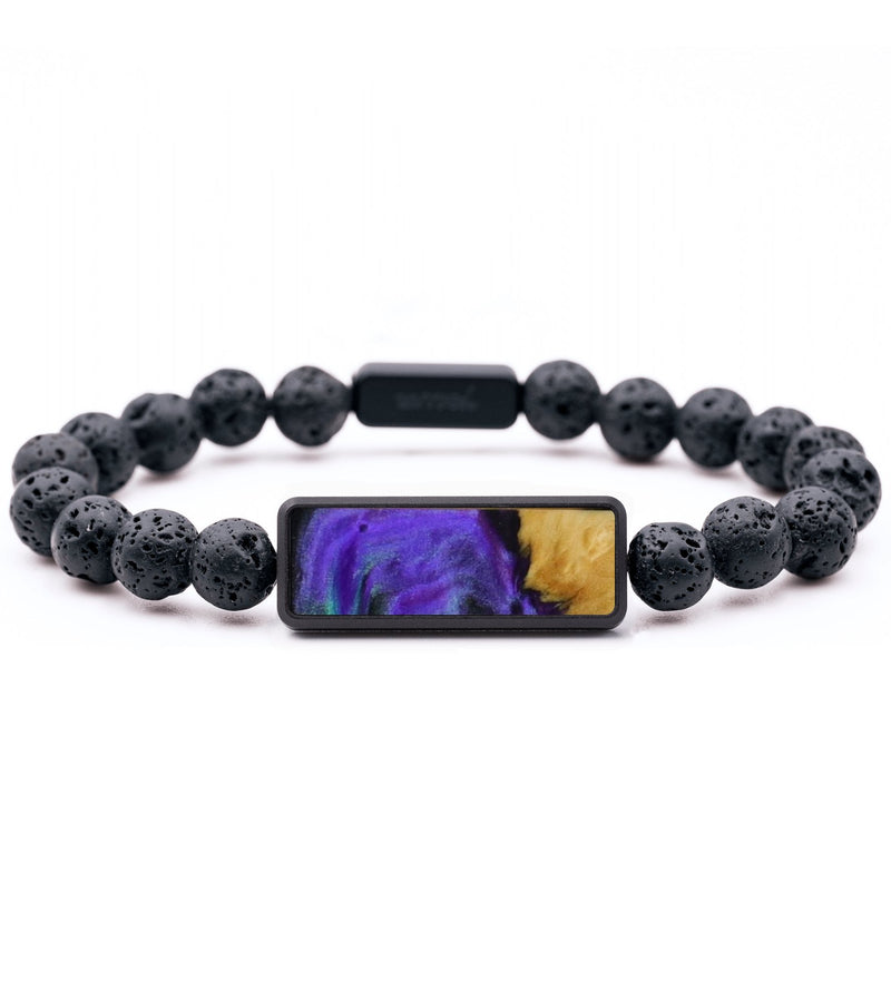 Lava Bead Wood Bracelet - Bryanna (Purple, 794280)