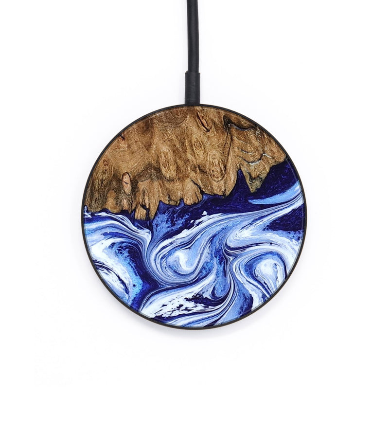 Circle Wood Wireless Charger - Anne (Blue, 794392)