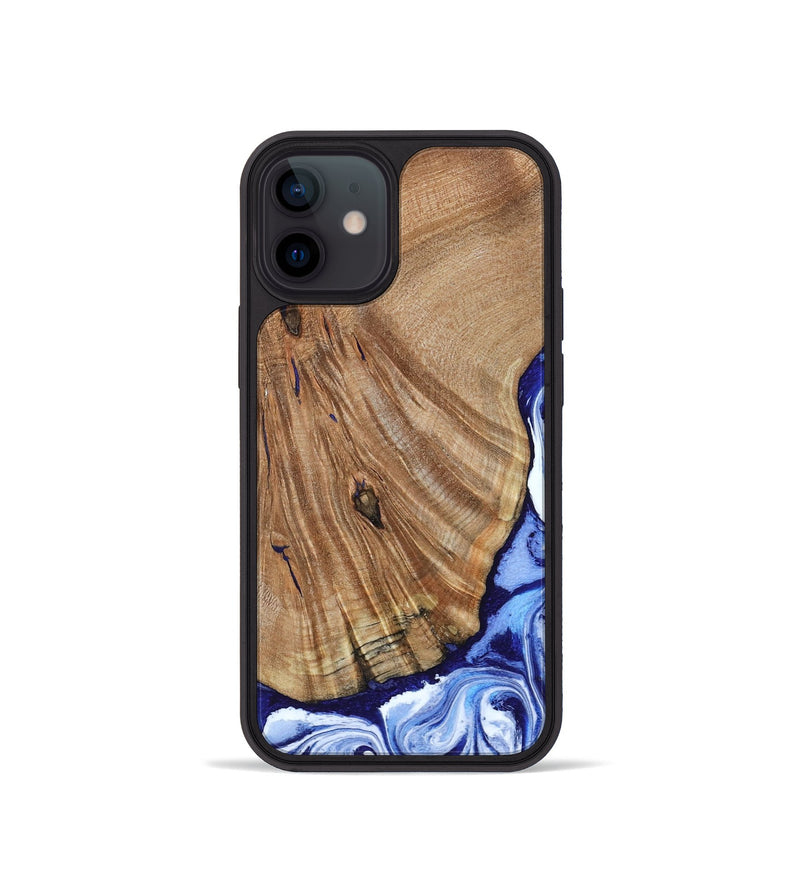 iPhone 12 mini Wood Phone Case - Corine (Blue, 794393)