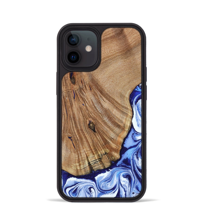 iPhone 12 Wood Phone Case - Corine (Blue, 794393)