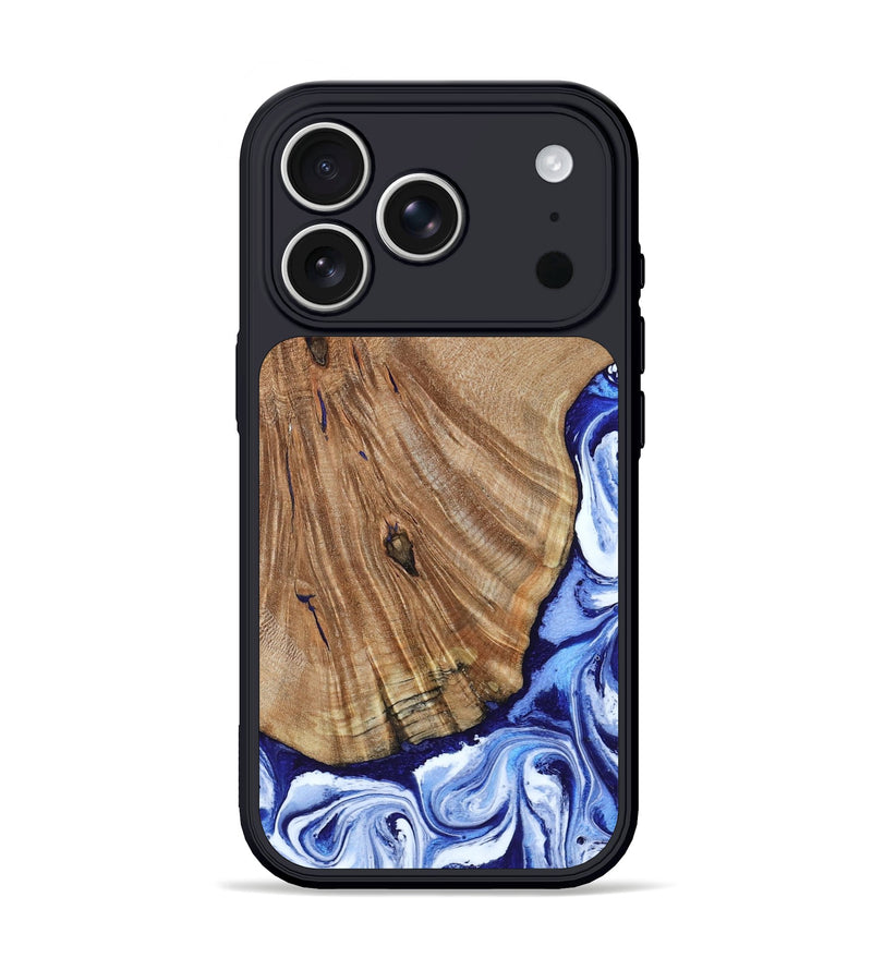 iPhone 17 Pro Wood Phone Case - Corine (Blue, 794393)