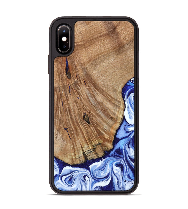 iPhone Xs Max Wood Phone Case - Corine (Blue, 794393)