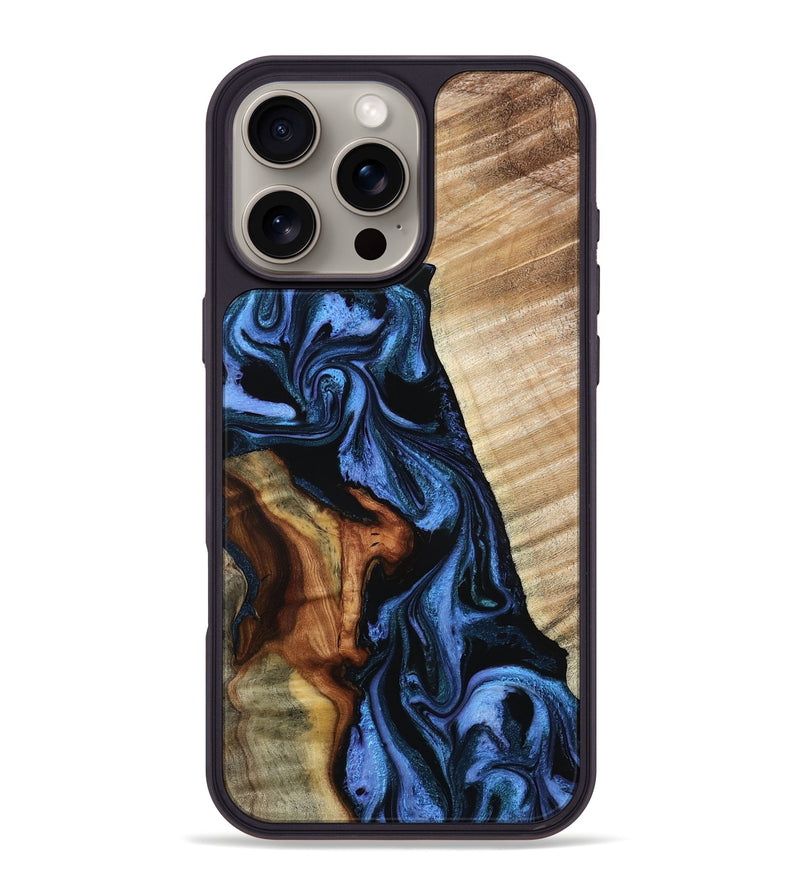 iPhone 16 Pro Max Wood Phone Case - Jami (Blue, 794399)